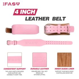 L Size Weightlifting Belt, Leather Weightlifting Belt With 4-inch Padded Waist Support, Suitable For Weightlifting, Cross Training, And Squat Practice