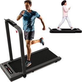 Walking Machine Under Desk Treadmill With Armrests 2.5 HP Foldable 300 Lbs Weight Capacity 15 Wide Running Belt Remote Control LED Display Suitable Fo