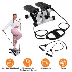 Fitness Step Machine, Mini Step Machine With Resistance Band, Home Fitness Equipment With 330.7LBS Load-bearing Capacity, Hydraulic Fitness Step Machi