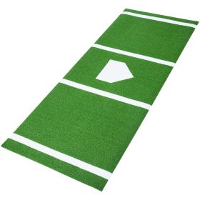 VEVOR Baseball Softball Hitting Batting Mat, 10' x 3.8' Indoor/Outdoor Softball Mat, Lined & Foam Backing Anti-Slip Anti-Fade Softball Training A