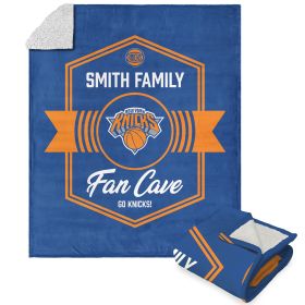 NBA New York Knicks Dominion Personalized Silk Touch Sherpa Throw Blanket 50X60 Inches