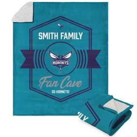 NBA Charlotte Hornets Dominion Personalized Silk Touch Sherpa Throw Blanket 50X60 Inches
