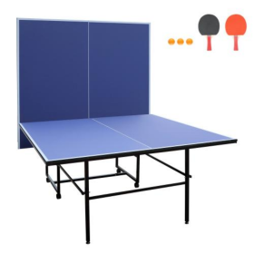 9-foot Medium-sized Foldable And Portable Indoor Table Tennis Table Set, Including Net, 2 Pairs Of Table Tennis Rackets, And 3 Balls