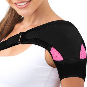 Breathable and ice pack sports shoulder pads (Option: Rose red)