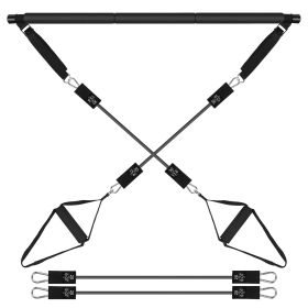 100LBS OR 180LBS Band Options - 1Pc Pilates Bar Kit Multifunctional Pilates Yoga Toning Bar Full Body Exercise Equipment Set For Beginners Intermediat (Option: 100LBS)