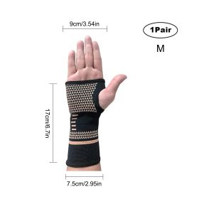 ARITAUM Copper Carpal Tunnel Wrist Brace,2Pack Support Wrist Brace For Sports Protecting, Tendonitis Pain Relief,Carpal Tunnel,Arthritis-Right&Left (Option: M)