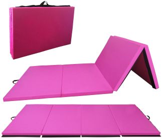 Only Supports Self Pickup  Folding Aerobics Mat, Extra Thick High-density Gymnastics Mat, Tear-resistant Aerobics Mat For Mixed Martial Arts, Stretchi (Color: Pink)