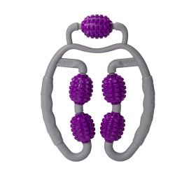 Muscle Roller For Arms; Legs; Calves; 5 Wheels Trigger Point Arm Foam Roller; Deep Massage Tool To Relieve Soreness; Stiffness; Tight Muscles Tennis E (Color: Purple)