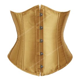 SEXY Gothic Underbust Corset and Waist cincher Bustiers Top Workout Shape Body Belt Plus size Lingerie S-6XL (Color: Yellow, size: XXXL)