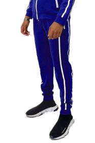 Mens Active Wear Running Track Pant Joggers (Color: ROYAL, size: M)