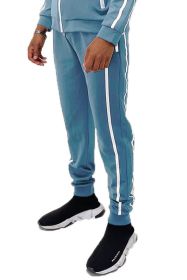 Mens Active Wear Running Track Pant Joggers (Color: SKY, size: 2XL)