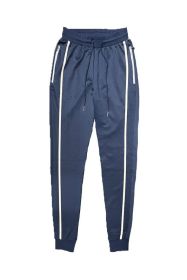 Mens Active Wear Running Track Pant Joggers (Color: NAVY, size: 3XL)