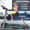Compact Folding Treadmill for Home - 2.5HP Quiet Brushless Motor, 3-Level Incline, 7.5 MPH, Shock Absorption, Space-Saving Design for Running