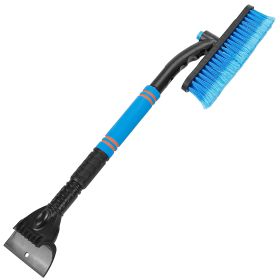 3 In 1 Windshield Ice Scraper Extendable Car Snow Removal Tool Telescoping Car Broom Snow Shovel Automobile Frost Removal (Color: Blue, size: One size)