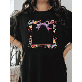 Casual Women's Cotton T-Shirt with Bow Detail - Trendy and Comfortable for Every Season (Style: 329)