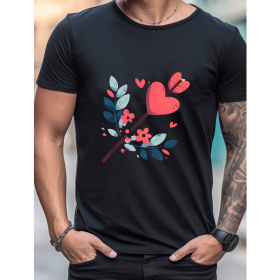 Celebrate in Style with This 100% Cotton Men's Valentine's Day Tee (Style: 108)