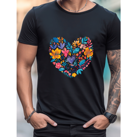 Celebrate in Style with This 100% Cotton Men's Valentine's Day Tee (Style: 492)