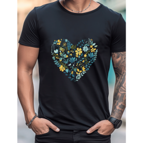 Celebrate in Style with This 100% Cotton Men's Valentine's Day Tee (Style: 493)