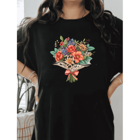 Casual Women's Cotton T-Shirt with Bow Detail - Trendy and Comfortable for Every Season (Style: 346)