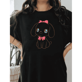 Casual Women's Cotton T-Shirt with Bow Detail - Trendy and Comfortable for Every Season (Style: 308)