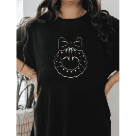 Casual Women's Cotton T-Shirt with Bow Detail - Trendy and Comfortable for Every Season (Style: 110)