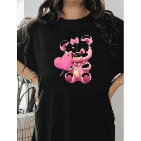 Casual Women's Cotton T-Shirt with Bow Detail - Trendy and Comfortable for Every Season (Style: 78)