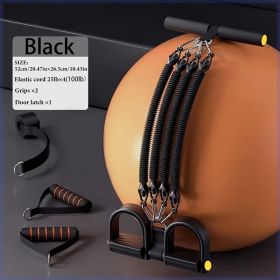 A Set Of Adjustable Resistance Tension Bands With Foot Pedals And Handles, High Resistance Level, Anti Fall, Suitable For Fitness Training, Body Stret (Option: Black100lb)